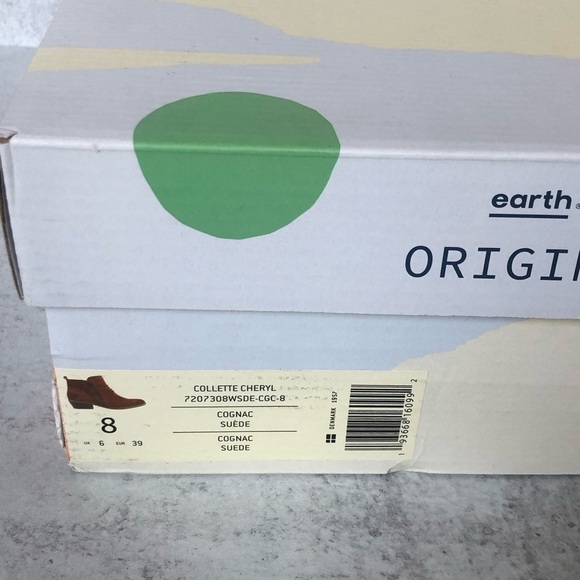 Earth Origins Ankle Boot Suede Leather Colette Cheryl Cognac Brown Size 8 - Picture 6 of 15